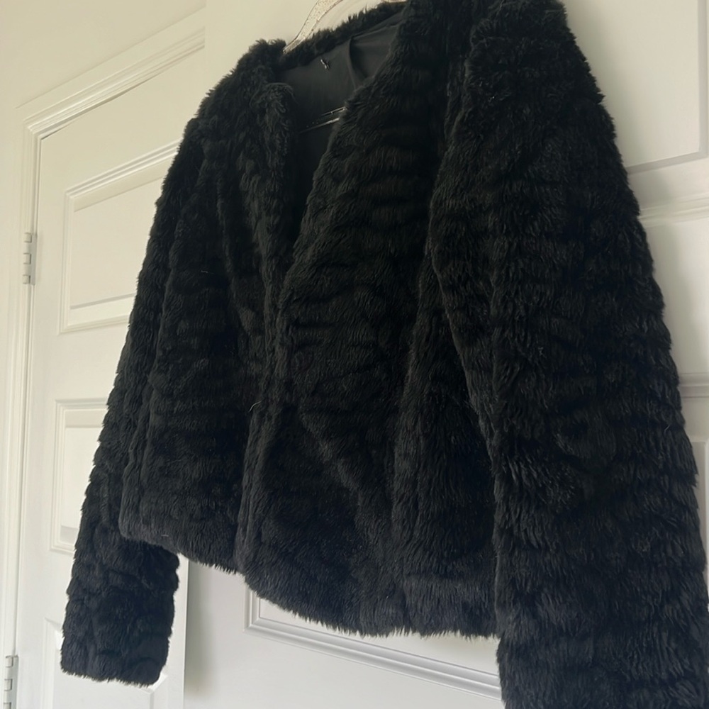 Faux Fur Coat Black